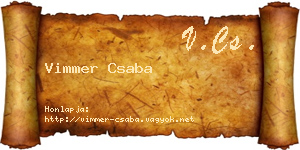 Vimmer Csaba névjegykártya